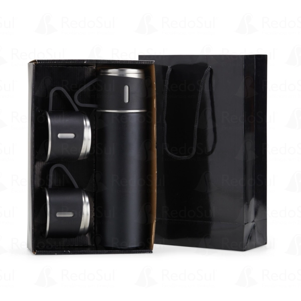 Kit de garrafa térmica personalizado 450 ml com duas tampas extras Kit de garrafa térmica personalizado 450 ml com duas tampas extras